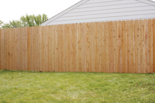 Dog-ear cedar privacy fence